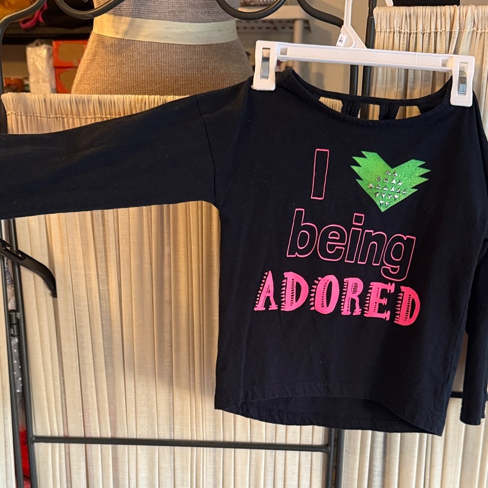 Trendy Kids Long Sleeve Tee with Pink and Green Design 💕🎆